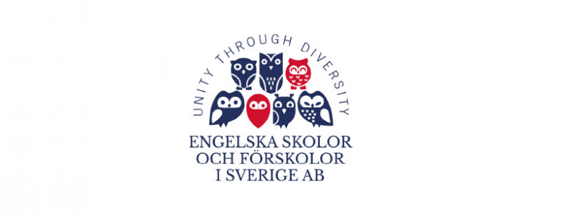 Verksamhetsbild med dotterbolaget Engelska skolor och förskolors logotyp